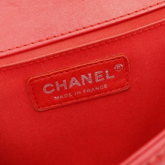 (S6) Chanel Shoulder Bag Red Lambskin - Picture 11 of 13